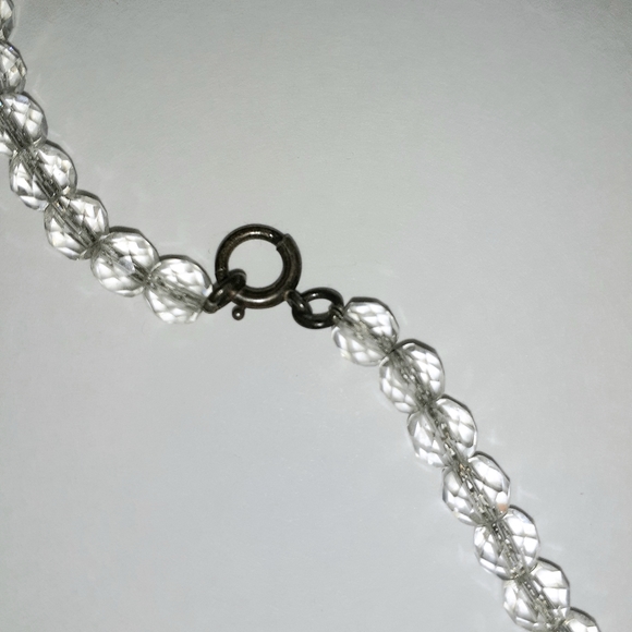 Vintage Sterling Silver & Crystal Necklace - Picture 4 of 6